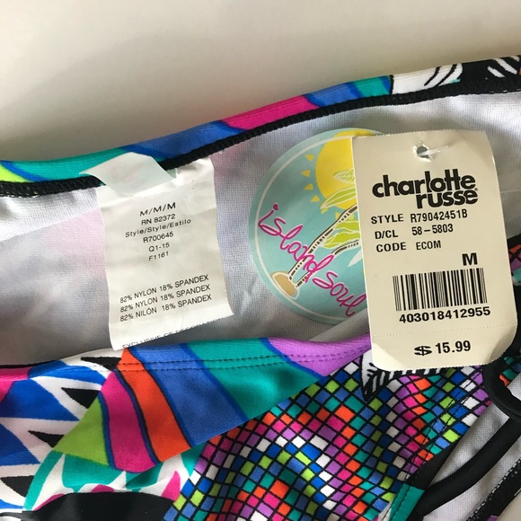 Island Soul Retro 80’s Print Bikini Bottoms Size M - Picture 5 of 5